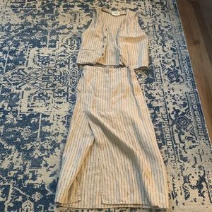FLAX vest and skirt set